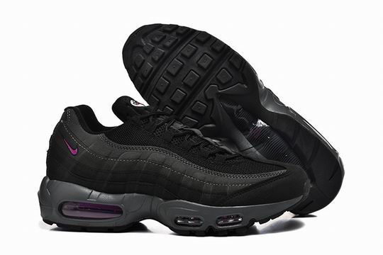 Nike Air Max 95 Grey Black Purple Swoosh Men's Shoes-61 (image for) Nike Air Max 95 Grey Black Purple Swoosh Men's Shoes-61